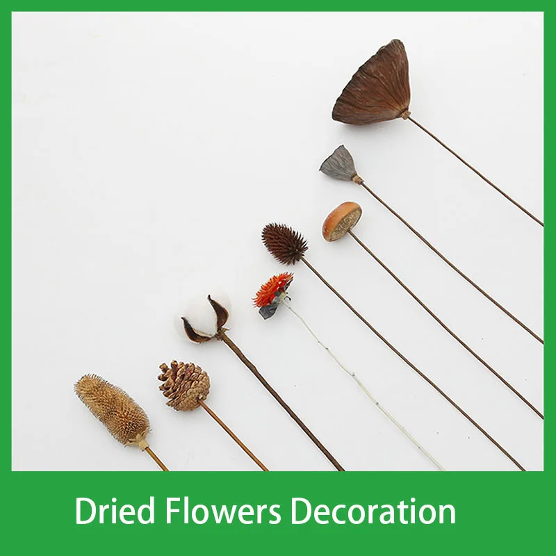 

DIY Bouquet Cotton Flower Lotus Dried Flower Desk Decoration Centerpieces Table Accessories Nordic for Home Wedding Decor