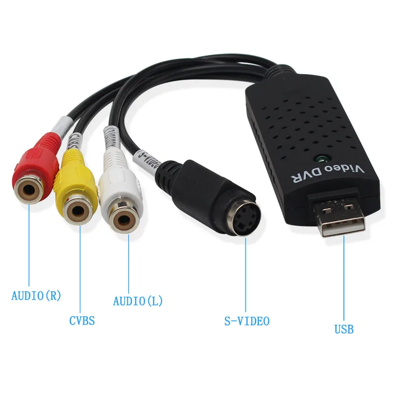 New Arrival USB 2.0  Video Capture Card Converter 4 Channel Video TV DVD VHS Audio Capture Adapter Card TV Video DVR