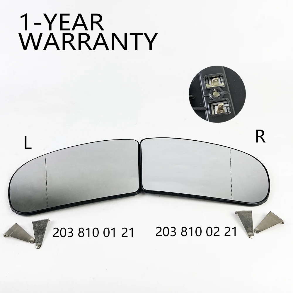 

Left Right Hand Heated Mirror Glass 2038100121 2038100221 for Mercedes Benz C S Class 1999-2002