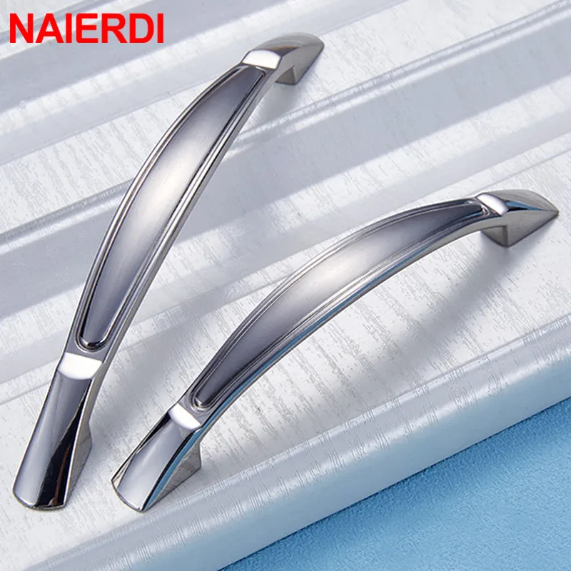 NAIERDI Vintage Bronze Handles Kitchen Cabinet Handles Solid Drawer Knobs Silver Cupboard Door Wardrobe Pulls Furniture Handle