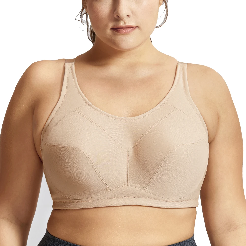 

Women's Plus Size Coolmax Underwire Sports Bra High Impact Support Workout Bralette 36-46 C-E Cup