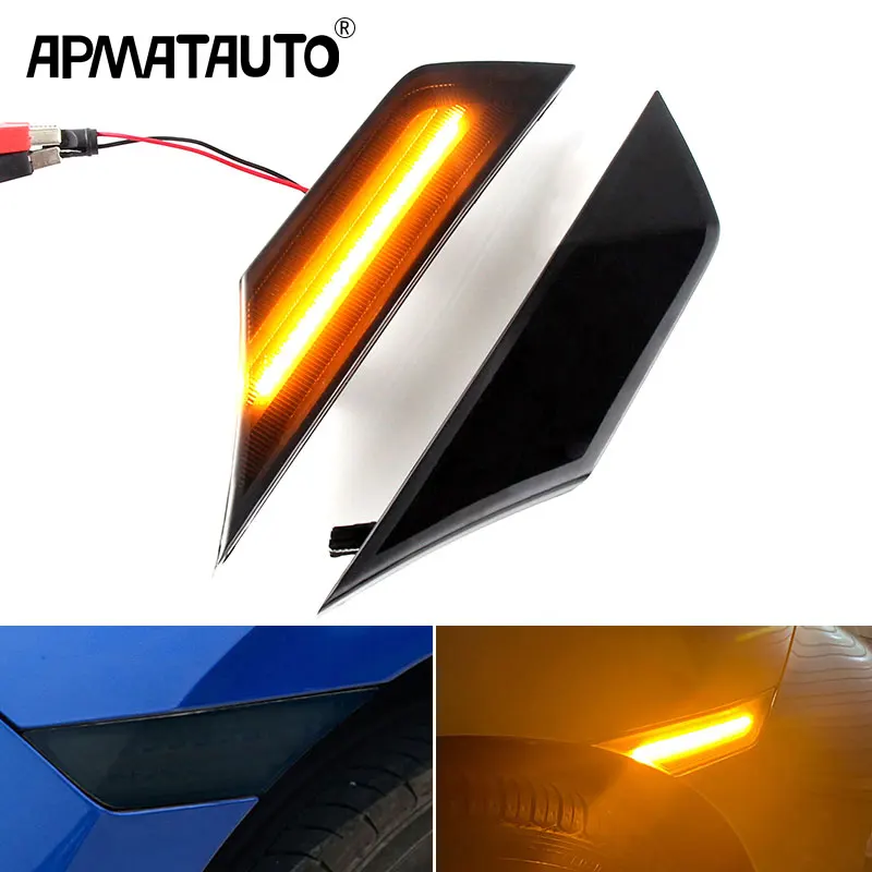 2Pc Smoked Lens LED Side Marker Car Lights For Honda Civic 2016 2017 2018 2020 OE#34300-TET-H01Auto Reflector Turn Signal Lights