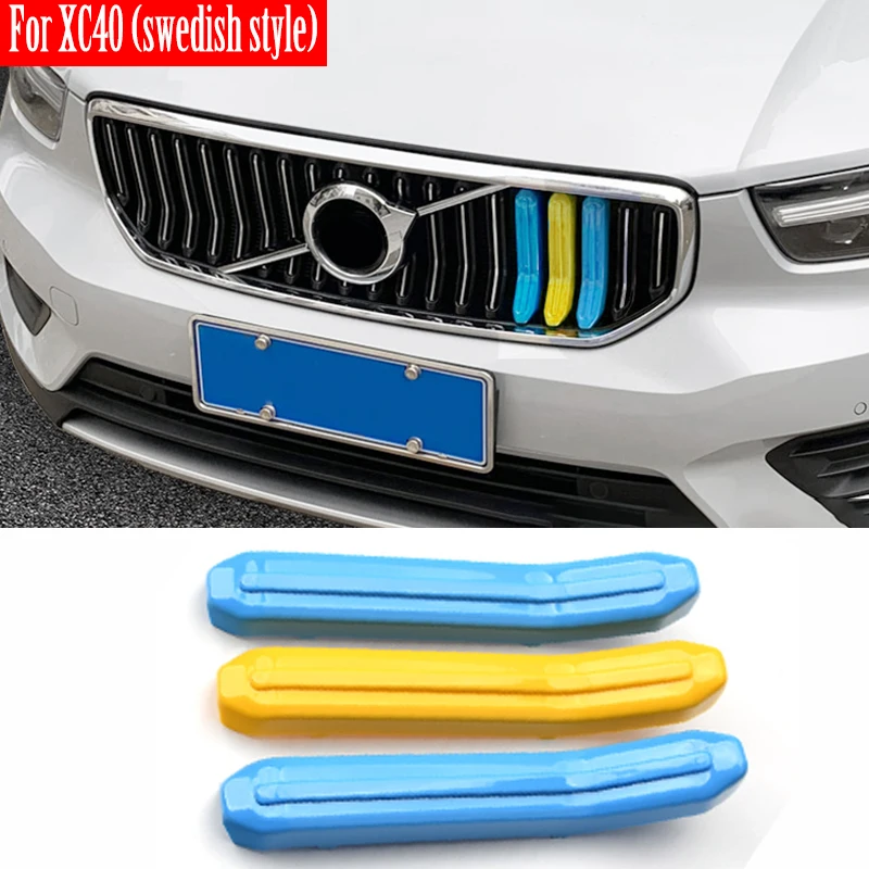 Auto Front Grille Trim Stripe For Volvo XC40 XC60 2018 2019 2020 Bumper Stripes Decoration Cover Accessories