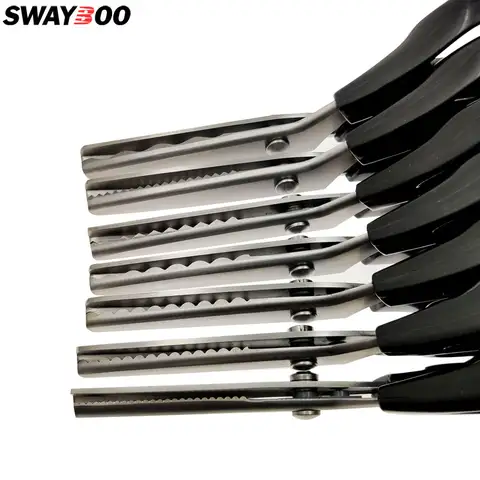 23,5 cm sicksacksax i högkolhaltigt stål - PVC-handtag, kraftigt skärverktyg för sömnad/klädsömnad/handgjorda tyg 10 best sales kraftig sax för att skära plast - №2