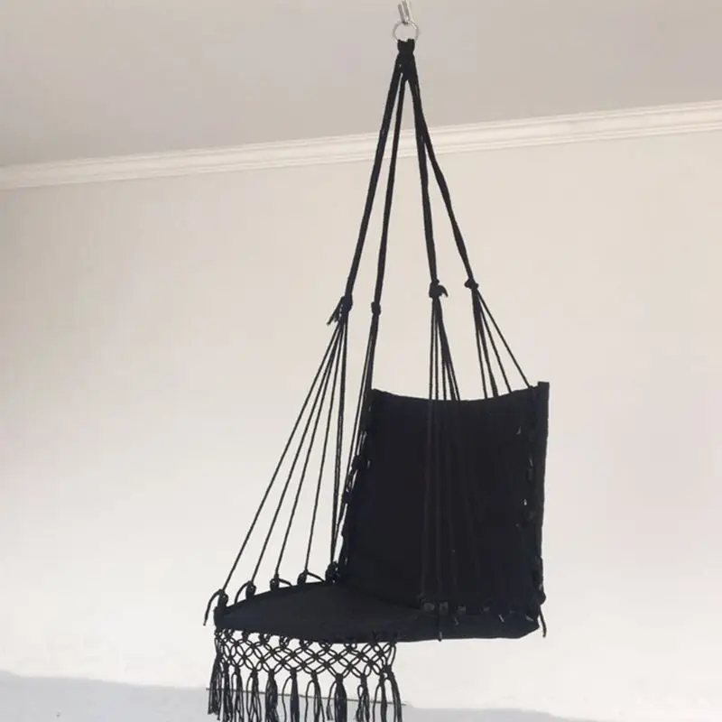 Hammock Chair Macrame Swing  Hanging Cotton Rope Hammock Swing Chair for Indoor and Outdoor Use