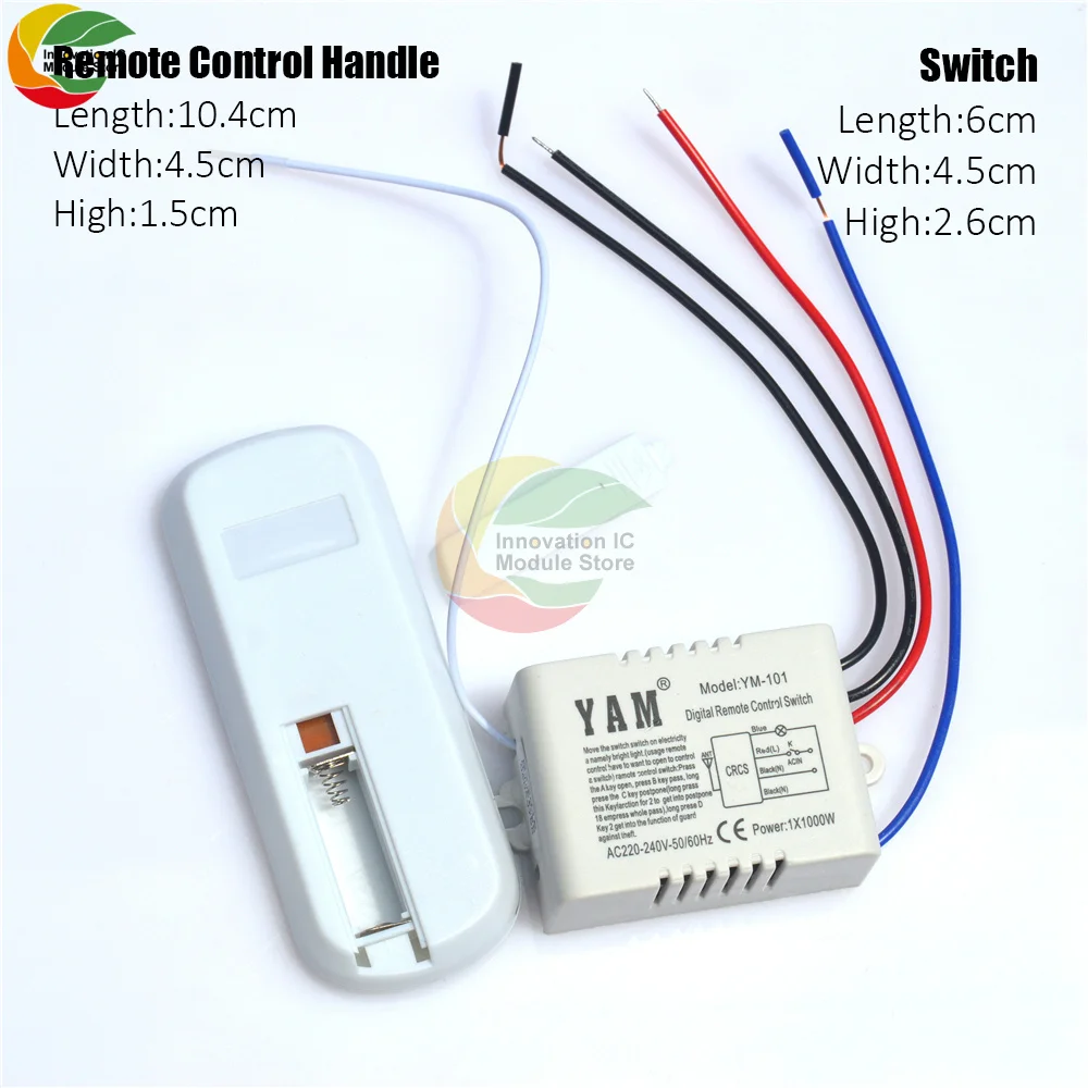 Diese 433Mhz Wireless Wall Switch Rf 86 Wall Panel Transmitter Safety Switch and AC 110V 220V Relay Interruptor for Light Lamp