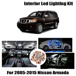 12 Bulbs White Car LED Interior Light Kit Fit For 2005-2013 2014 2015 Nissan Armada Map Dome Trunk Courtesy License Plate Lamp