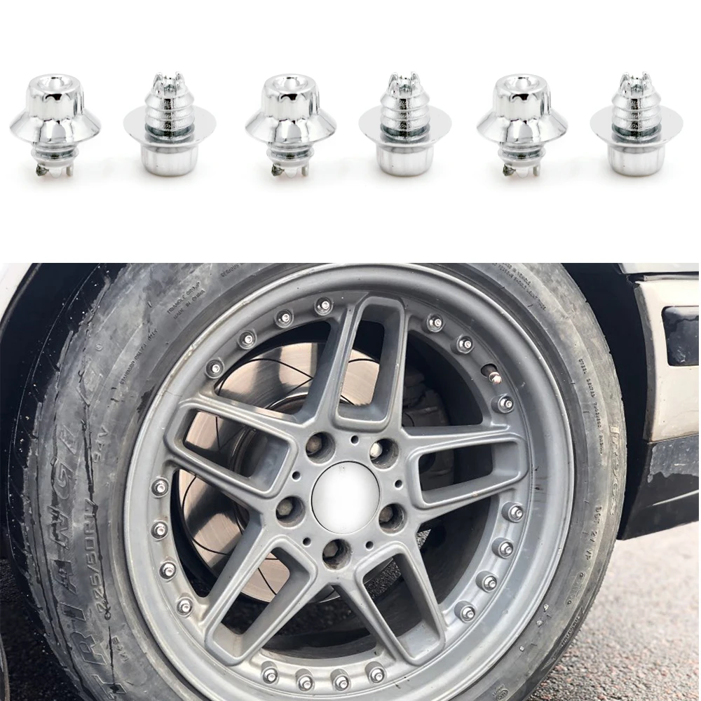 100pcs13mm Car Wheel Rivets Nuts For Alloy Studs Lip Screw Styling Decoration Replacement  Auto Rims Bolts Universal Accessories