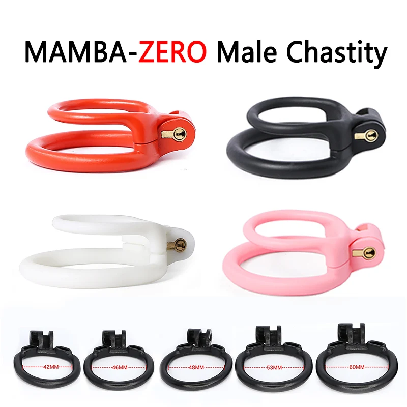 

2021 MAMBA-ZERO Cock Cage Male Resin Chastity Device Belt 5 Sizes Penis Ring Cock Ring Adult Lock Sex Toys for Men