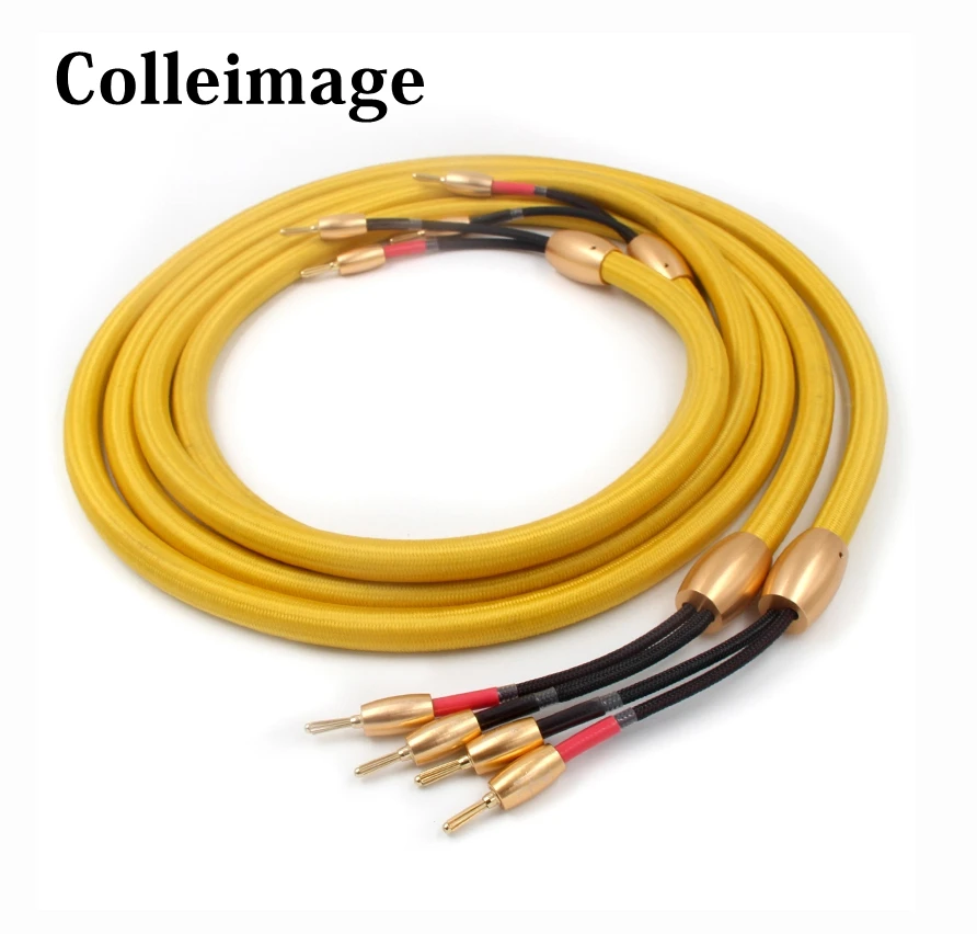 Colleimage Hifi Accuphase 1th Audio  speaker Cable Gold Plated Banana Plug Speaker Wire For Hi-fi Systems