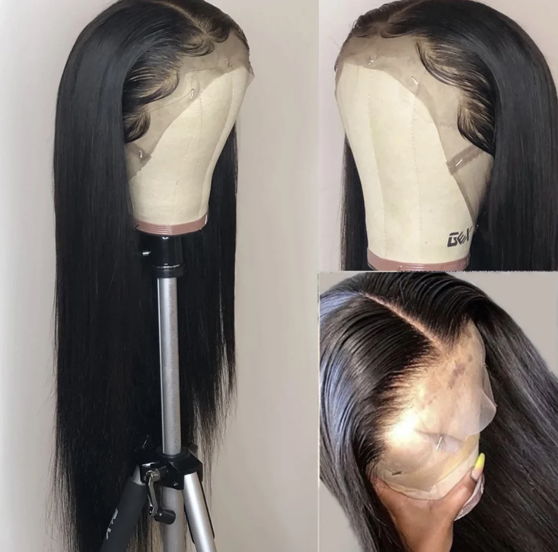 Svipwig-pelucas frontales de encaje sintético para mujer, pelo sintético liso de seda, pelo de fibra sintética, maquillaje diario