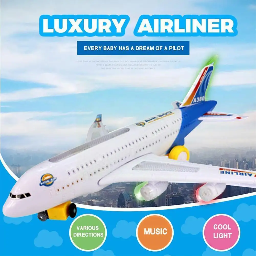 New Mini Airbus A380 Model Airplane Children Electric Flash Light Sound Toys Airbus Model Airplane Universal Toys For Children