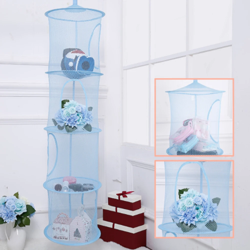 

Net Hanging Multi-layer Storage Cage Cylindrical Storage Bag Hanging Basket