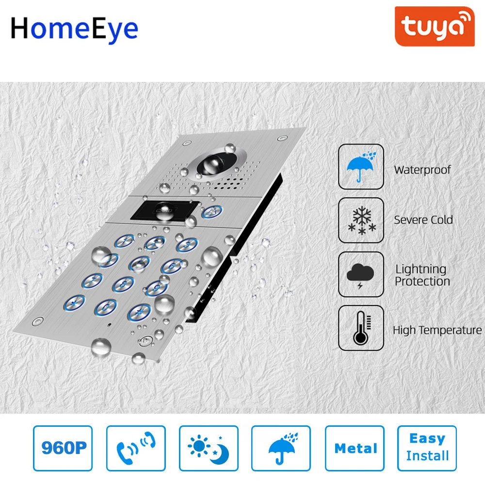 TuyaSmart App Remote Control WiFi IP Video Door Phone Video Intercom Access Control System Motion Detection Code Keypad RFID 2-1