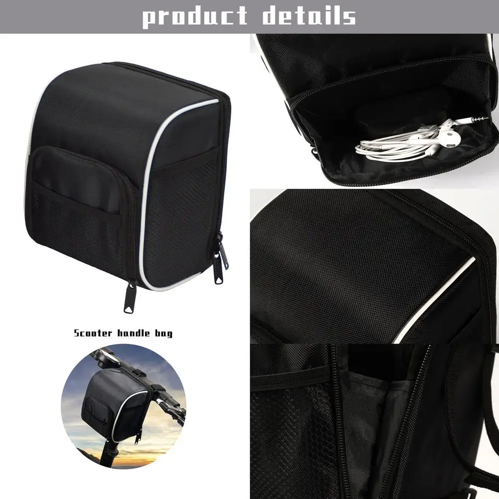 3L Zipper Front Hanging Bag Bike Anti-Abrasion Universal Handlebar Bicycle Bag Polyester Large Capacity Scooter Cycling Bag