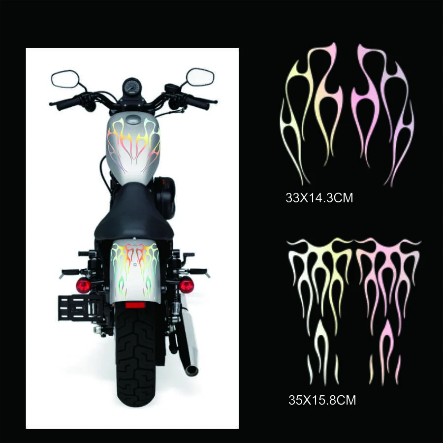 Motorcycle Laser color Flame style Gas Tank Decals Stickers For Honda Universal