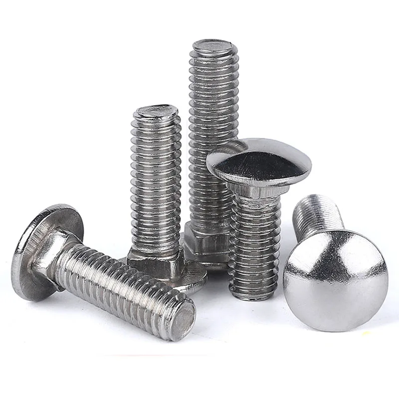 304 Stainless Steel  Cap Head Screw Bolt with Square neck Dome Head Screws Fastener for Storage Rack M4 M5 M6 M8 M10 M12