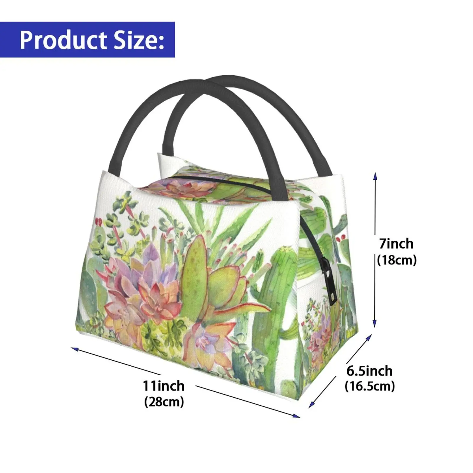 Portable Insulation Bag Cactus Garden Watercolor Cactus Cacti Garden Watercolor Succulent Succulents Desert