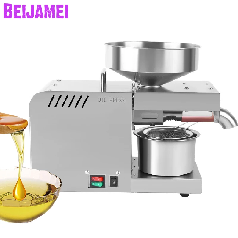 BEIJAMEI X5 Household Peanut Oil Extraction 110V 220V Automatic Sesame Oil Press Machine Commercial Cold Hot Oil Presser