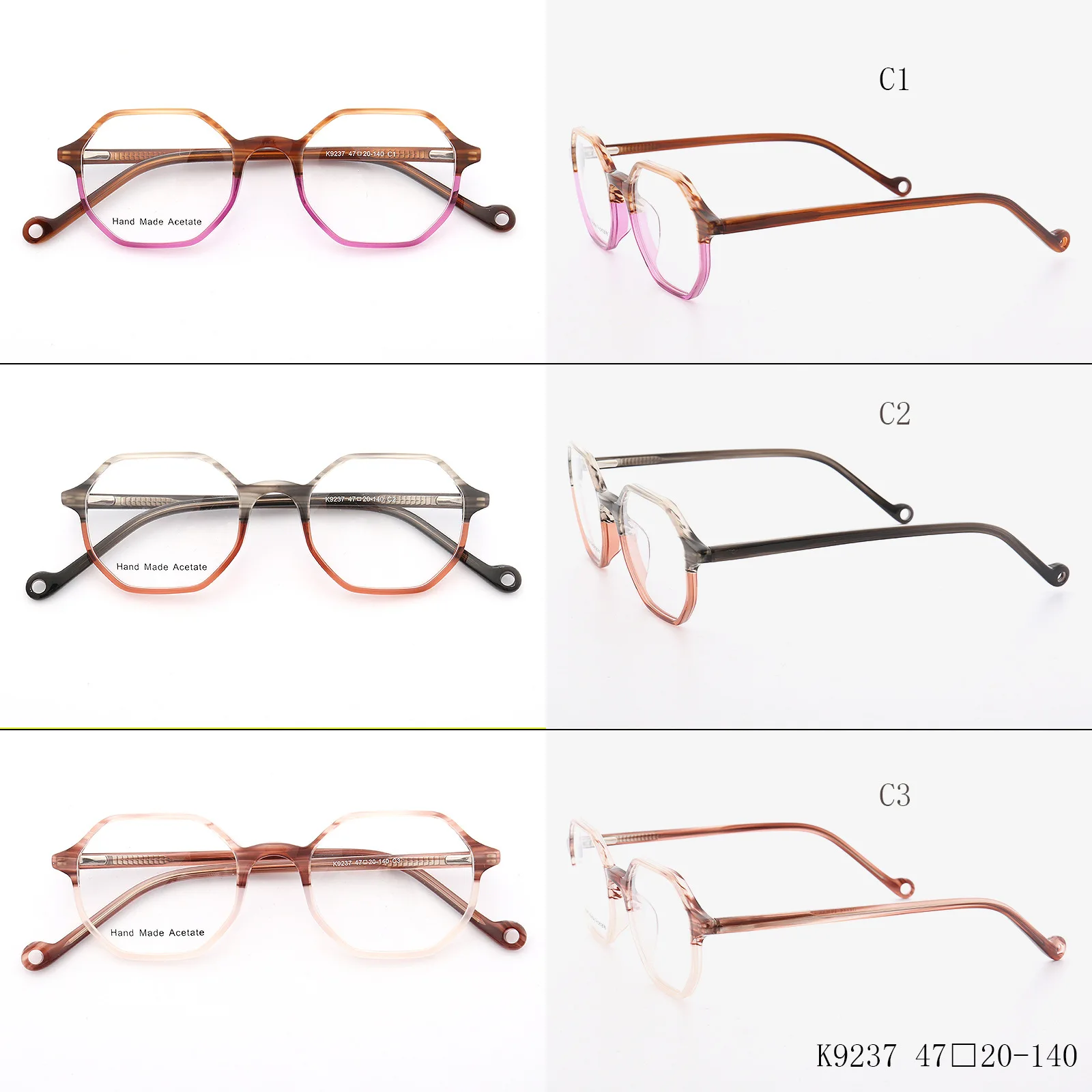 Mode Polygon Platte Spektakel Rahmen Computer Brille Anti-BlueRay Spiegel