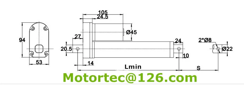 12V 24VDC customized 100mm stroke 170mm/s fast speed 3500N/350KG/770LB force linear actuator with potentiometer free shipping