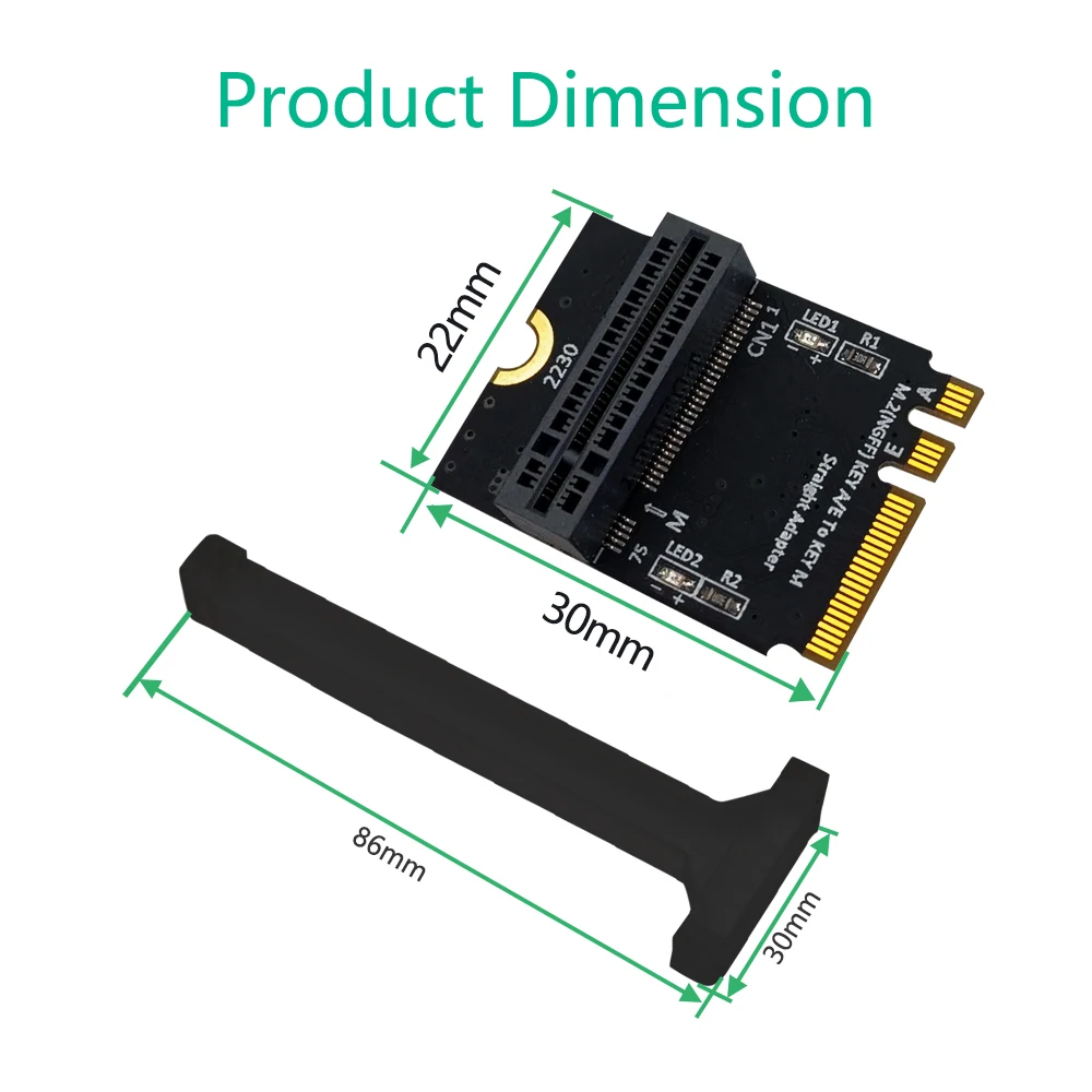 Адаптер M.2 NVME для SSD PCIE M2 NGFF Key M-M.2 Key A/E, адаптер для вертикальной установки для 2280 M2 NVME SSD Riser Card