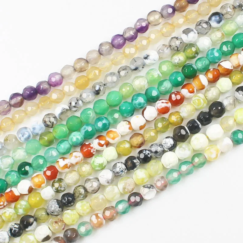 Wholesale 4mm Faceted Agates Round Beads 15