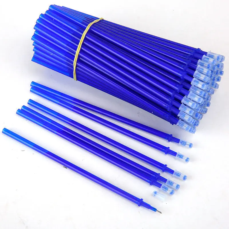 50Pcs/lot Gel Pen Refill Magic Erasable Pen Refill Accessories 0.5mm Blue Black Ink Writing Tools Office Shool Pens Refill Rod