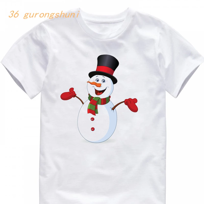 boy t shirt for girls tops cute kawaii make a snowman print graphic tee children clothing kids clothes girls 8 to 12 boys top