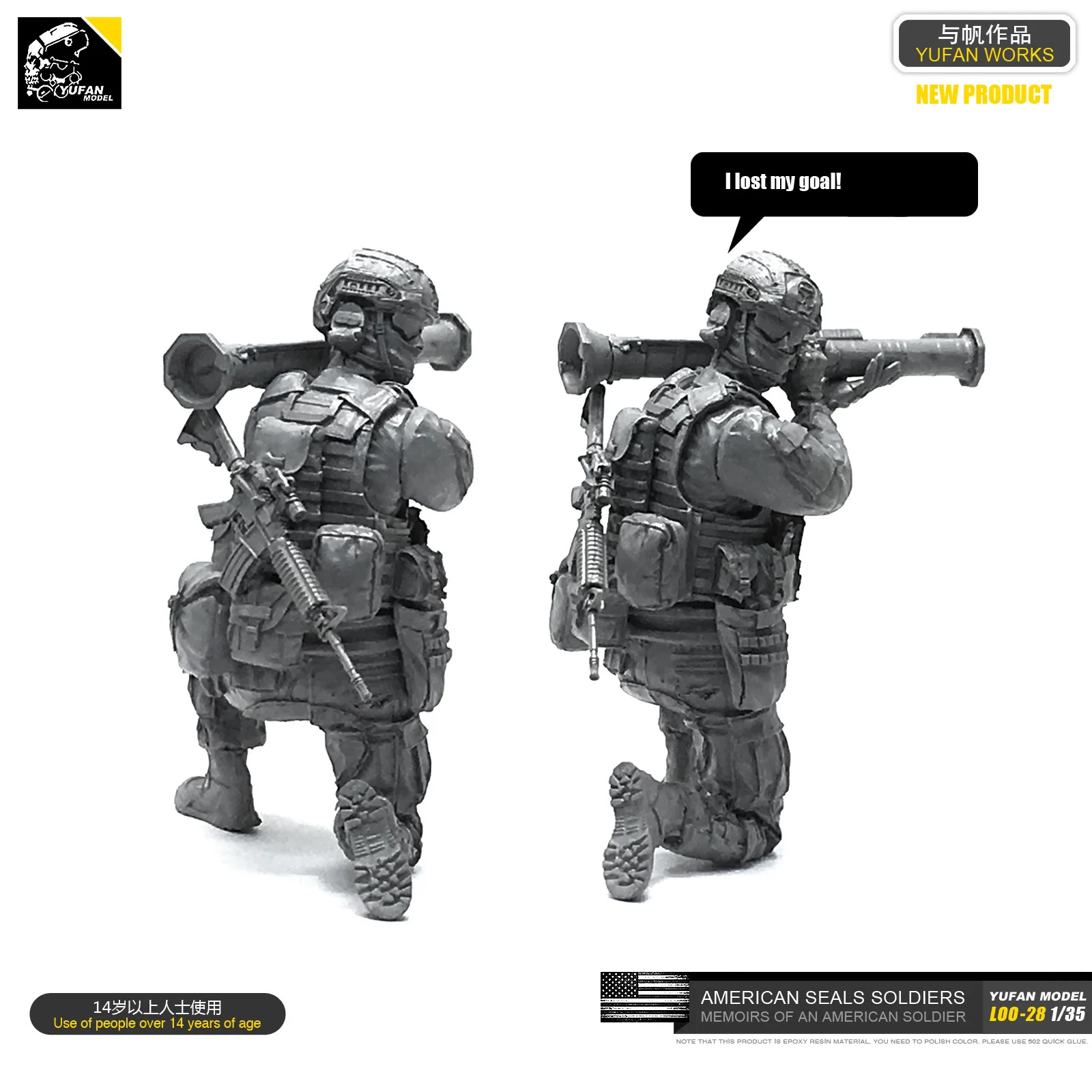 1/35 Resin Kits US Navy SEAL anti-armor resin soldier self-assembled LOO-28