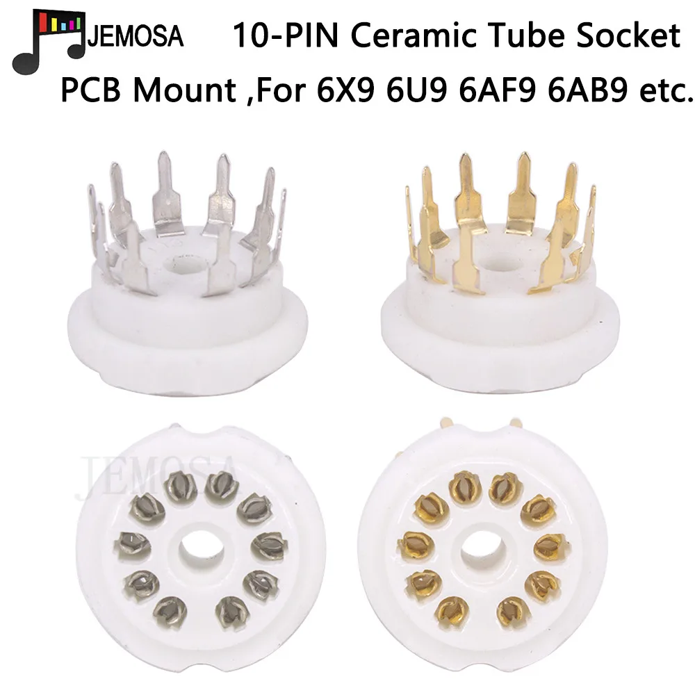 

10 шт., 10 контактов, керамическая трубка, розетка, Электронная трубка, розетка, монтаж печатной платы, 6x9, 6U9, 6AF9, 6AB9, вакуумная трубка «сделай сам», Hi-Fi аудио усилитель