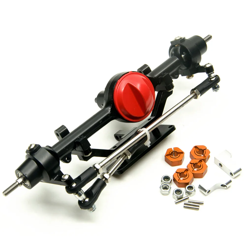 AXSPEED RC Car Front Rear Axles Aluminum Complete Axle with Screws for 1:10 Axial SCX10 D90 D110 Upgrade Parts