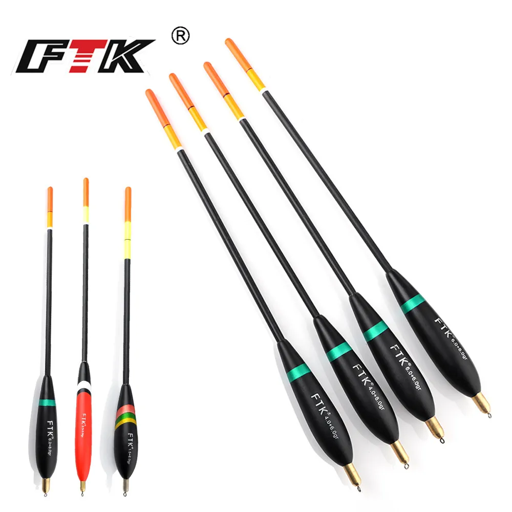 FTK Barguzinsky Fir Float 3colors 3pcs/pack 4pcs/pack Bobber Vertical Buoy Mixed Size carp fishing peche accesoires