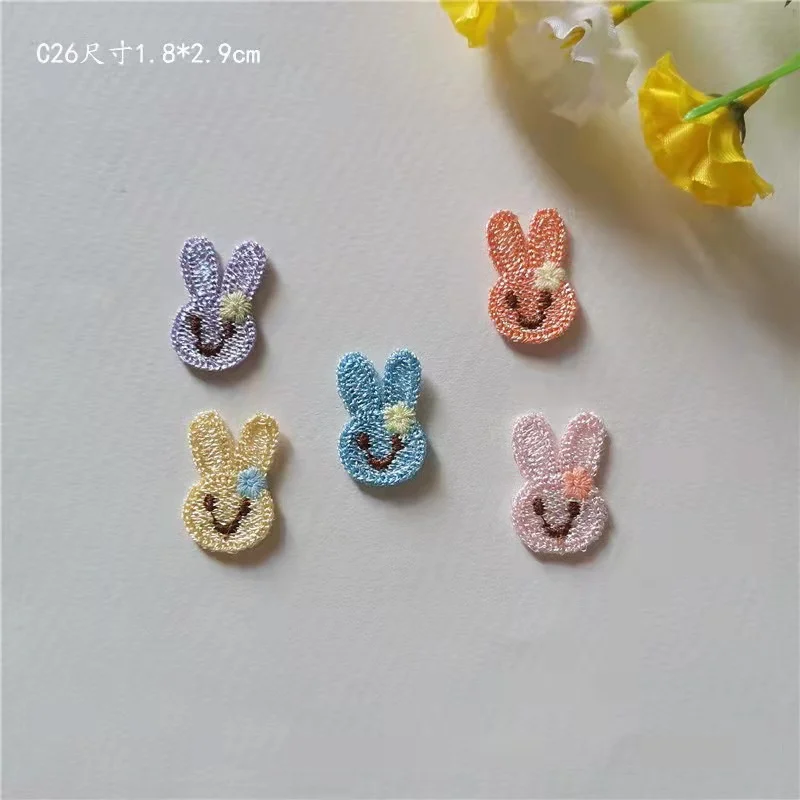 

500 Pcs Exquisite Embroidery Bunny Patch Girl Children Headdress Backpacks Accessories Diy Sewing Clothes Pants Patch Wholesales