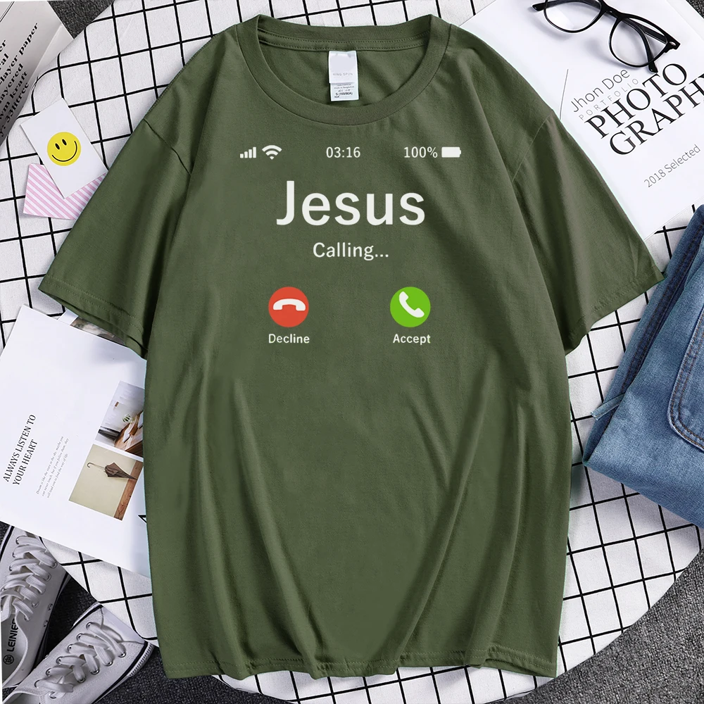 2022 New Arrival Jesus T Shirt Funny Calling Accept Or Decline That Is Question Design Faith Admire High Quality Brand T-Shirt