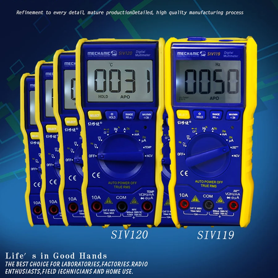 MECHANIC  SIV120  SIV119  LCD Digital Multimeter Automatic Mini Portable Multimeter with LED Light Mobile Phone Repair Tool