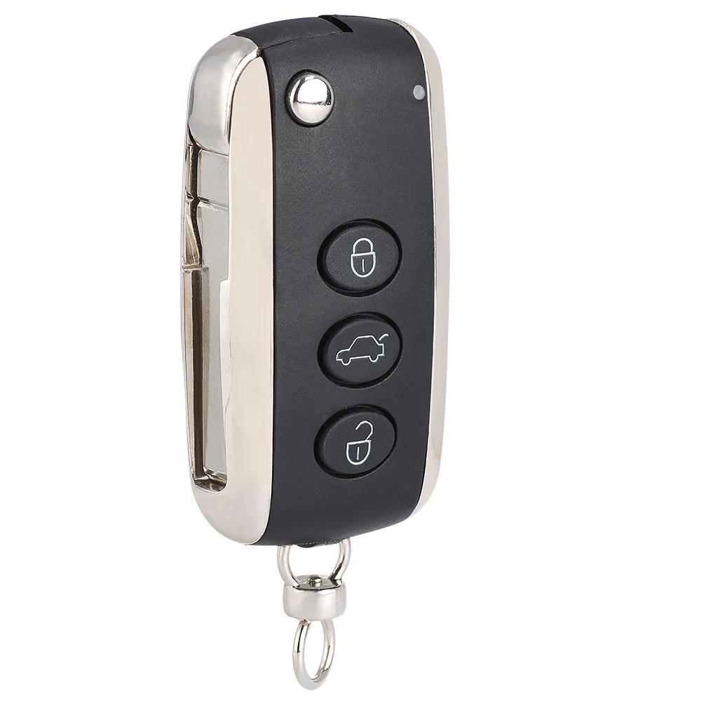 KEYECU Flip Folding Remote Auto Car Key Shell Case for Bentley Continental GT GTC Flying Spur, Fob 3+1 4 Buttons - KR55WK45032