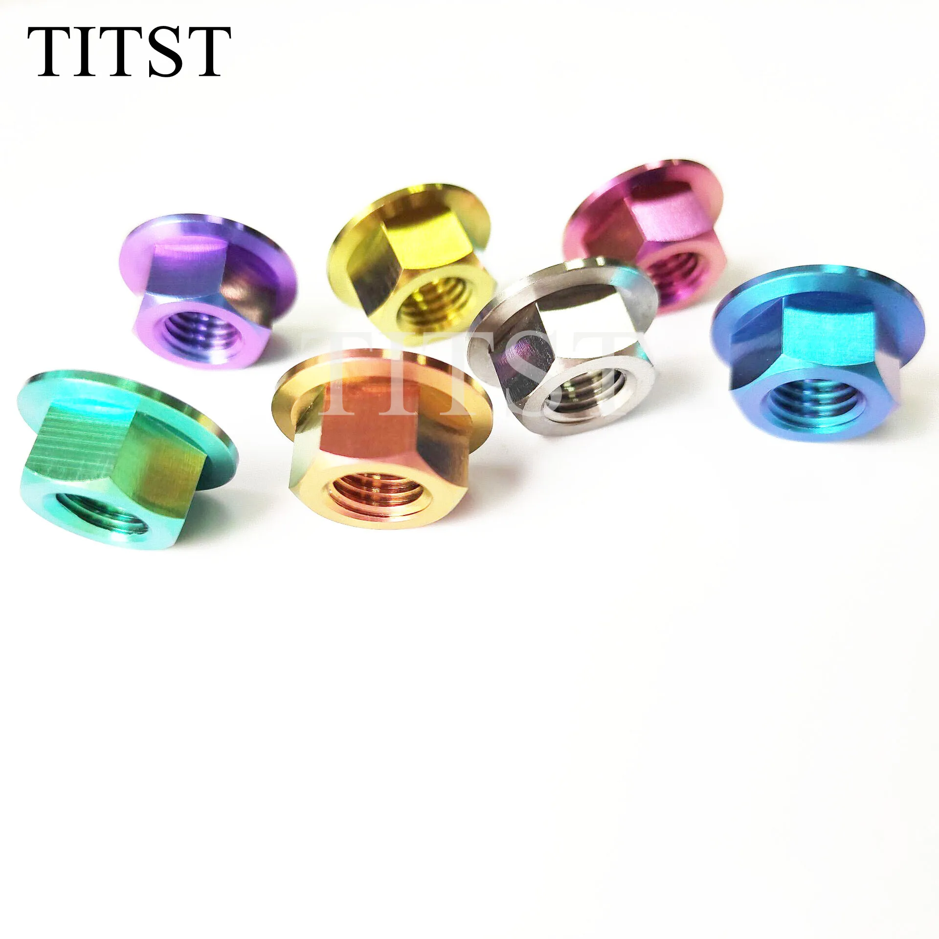 

TITST DIN6923 M8 flange nut titanium hexagon nuts with flange ( one lot = 10pcs )