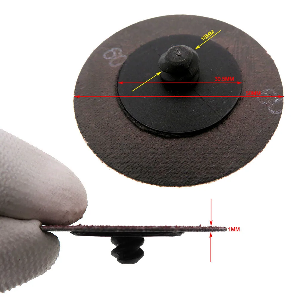 10pcs Rotary Lock Button Wheel Sanding Disc 2 Inch 50mm Red Sandpaper For Grinding And Polishing Abrasives Tools