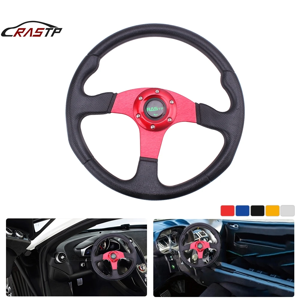 

RASTP-Universal 340MM Car Steering Wheel racing PU Steering Wheel type High quality JDM Style RS-STW017-TP