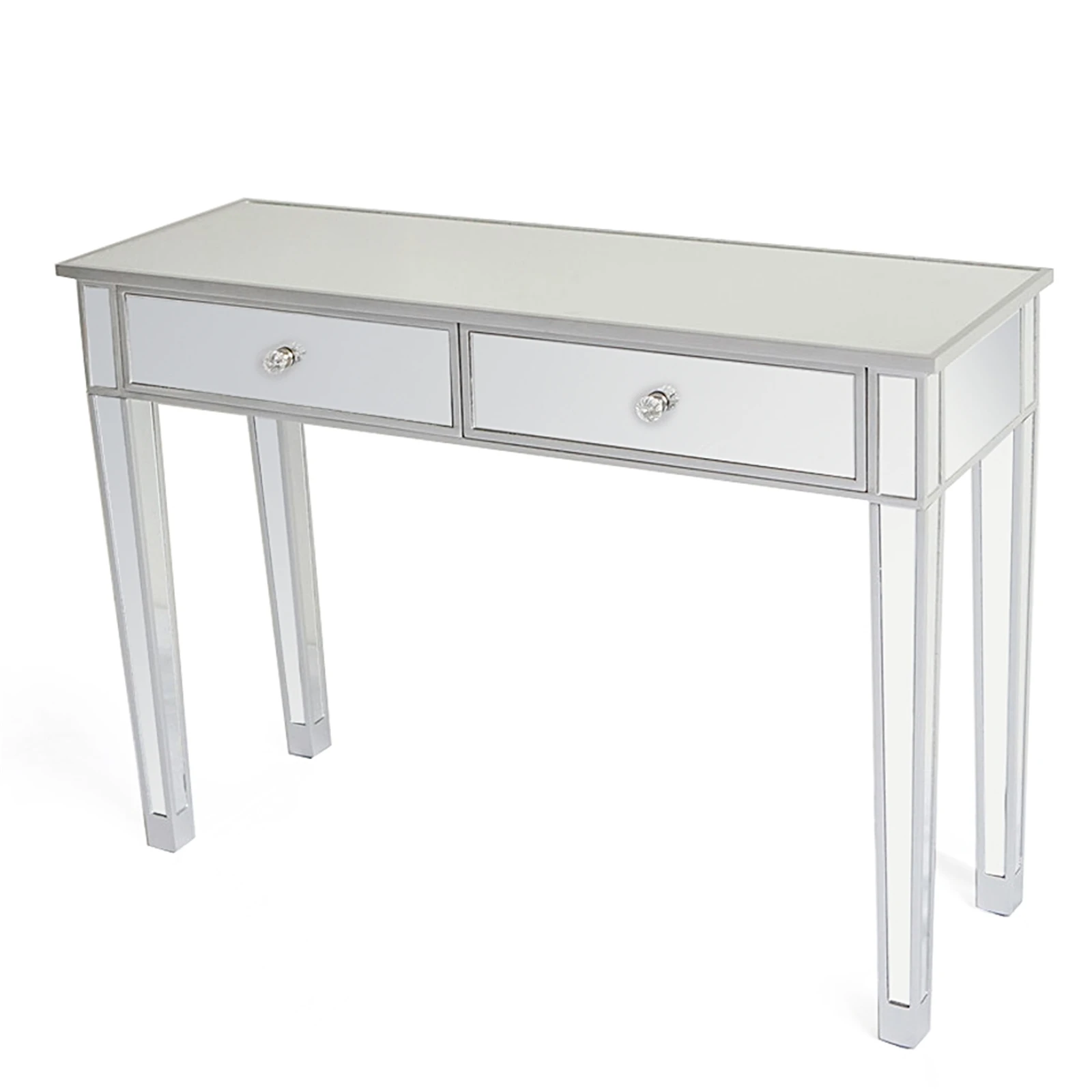 Dressing Table Mirrored Makeup Table Desk Vanity for Women with 2 Drawers  (105 x 36 x 76)cm