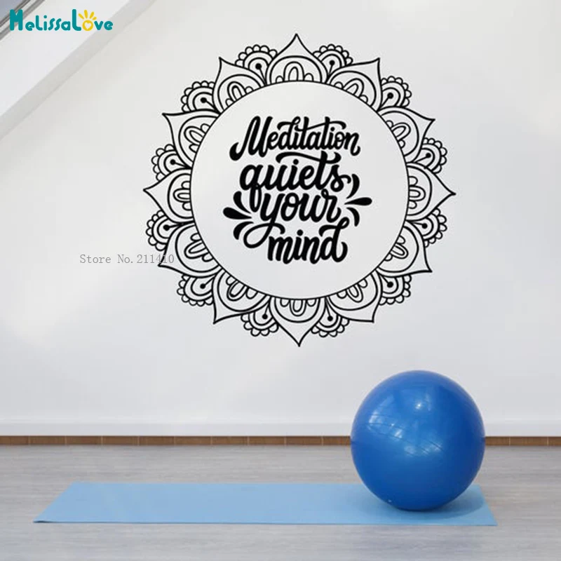 

Yoga Decal Meditaton Quiet Your Mind Wall Decals Namaste Decor Motivation Sticker Vinyl Studio Culture Show YT5732