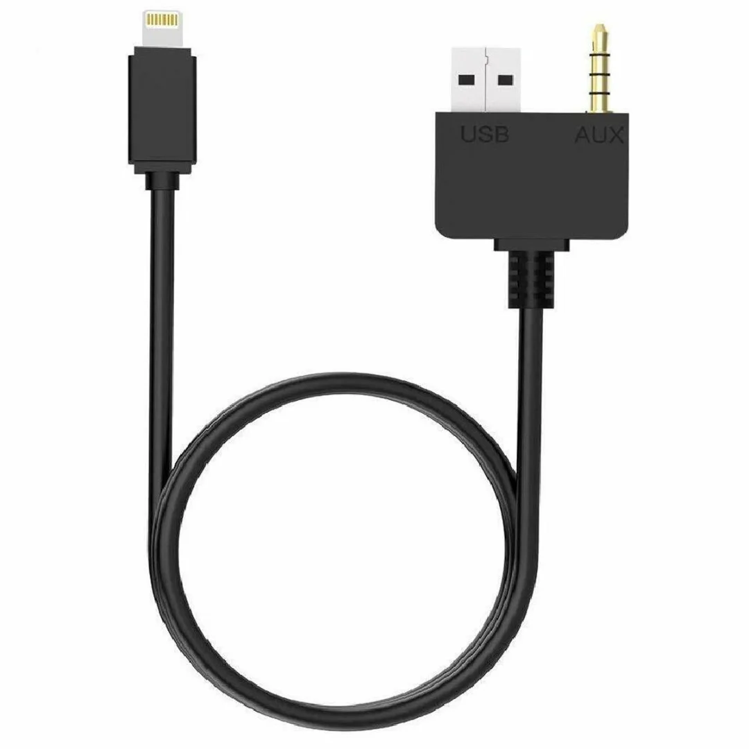 Jack Music Adaptador de Carregamento para iPhone, Cabo USB AUX, apto para Kia, Hyundai, 3.5mm