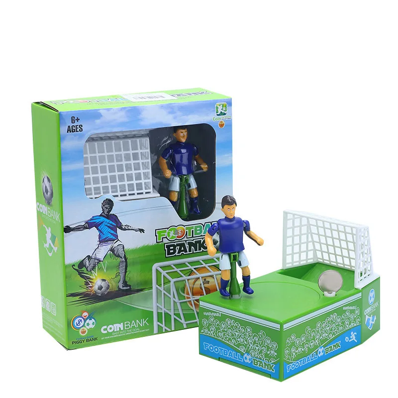 Esportes futebol tiro moeda mealheiro brinquedo de futebol decorativo poupança dinheiro banco estatueta para crianças adultos amigo presente