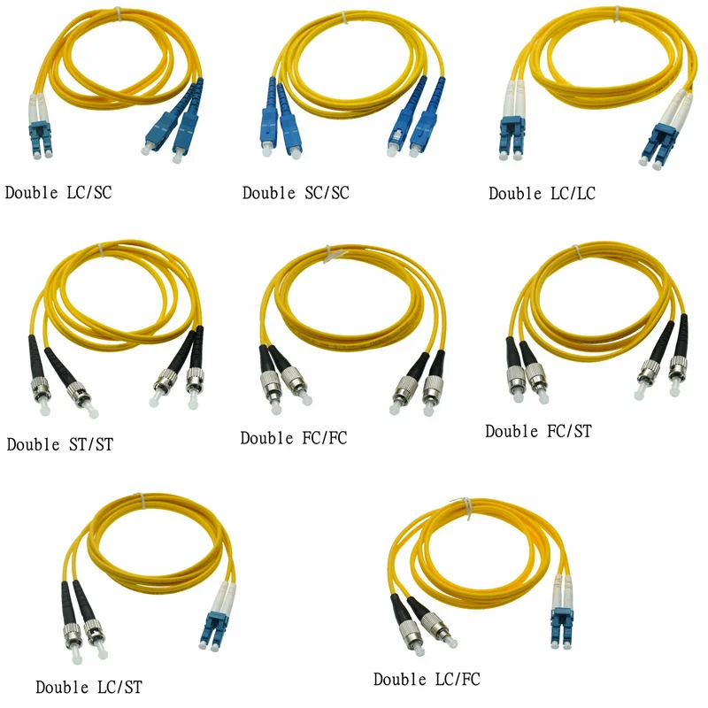 Ponticello in fibra ottica monomodale dual core di grado portante doppio LC a LC SC FC ST quadrato a tondo cavo di rete jumper1M