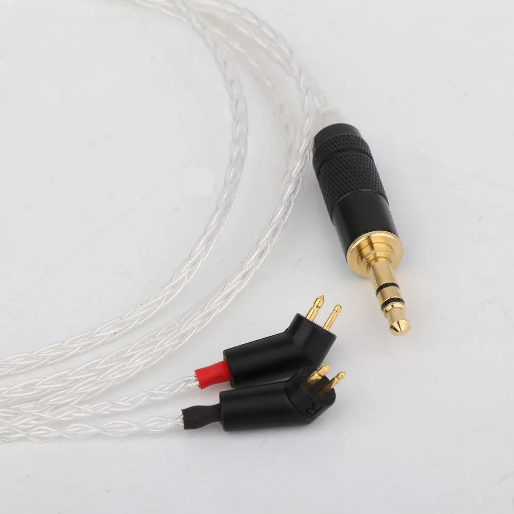 Cable de actualización de auriculares Chapado en plata para auriculares ER4P ER4B ER4S, alta calidad, 8 núcleos, 7N OCC
