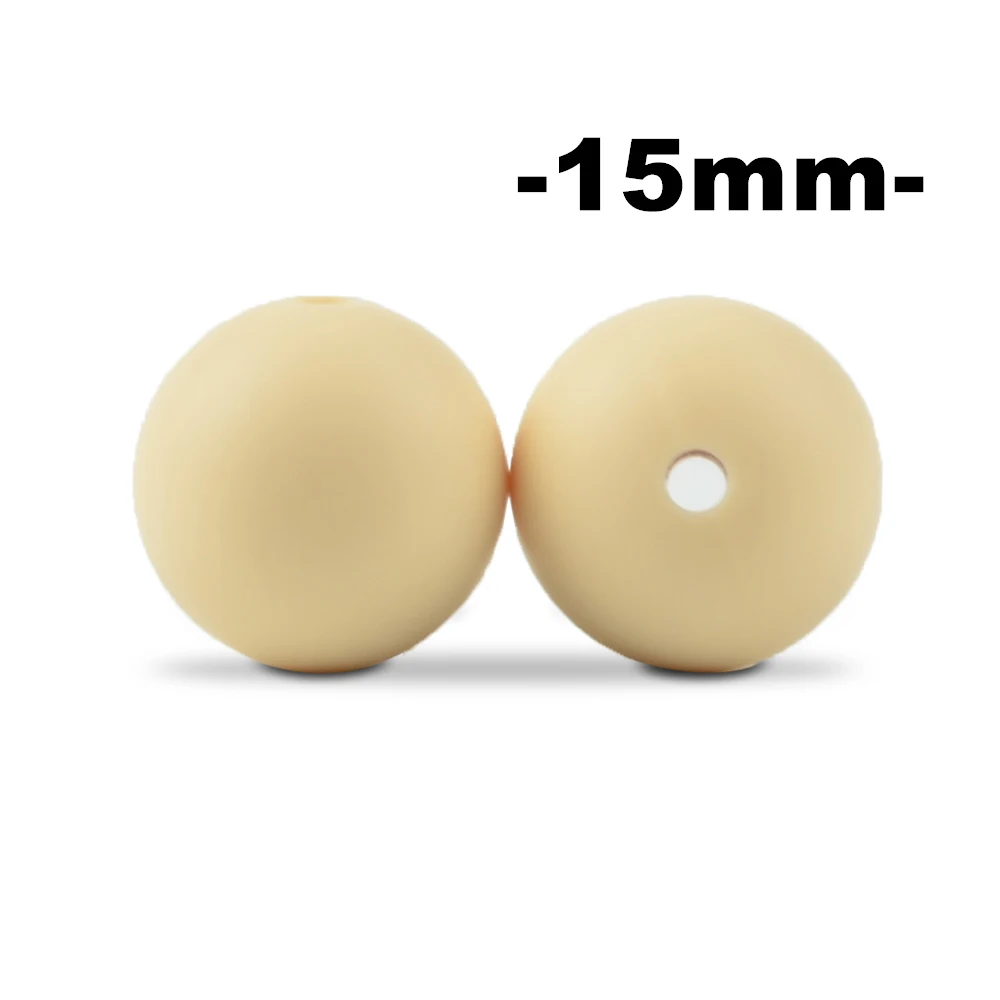 15mm 100 stuks Ronde Siliconen Kralen Bijtring Baby Verpleging Ketting Fopspeen Clip Mondverzorging BPA Gratis Food Grade Kleurrijk