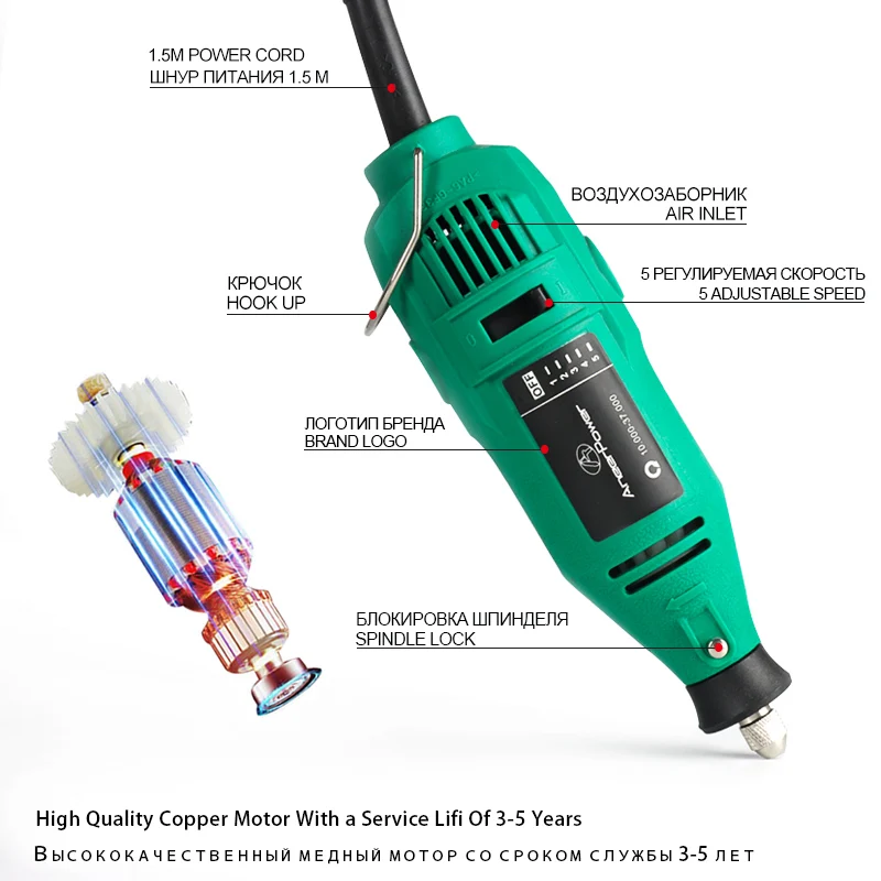 180W Mini młynek Dremel wiertarka elektryczna narzędzie obrotowe 5 zmienna prędkość grawerowanie Pen Diy wiertarka do szlifowanie polerowanie