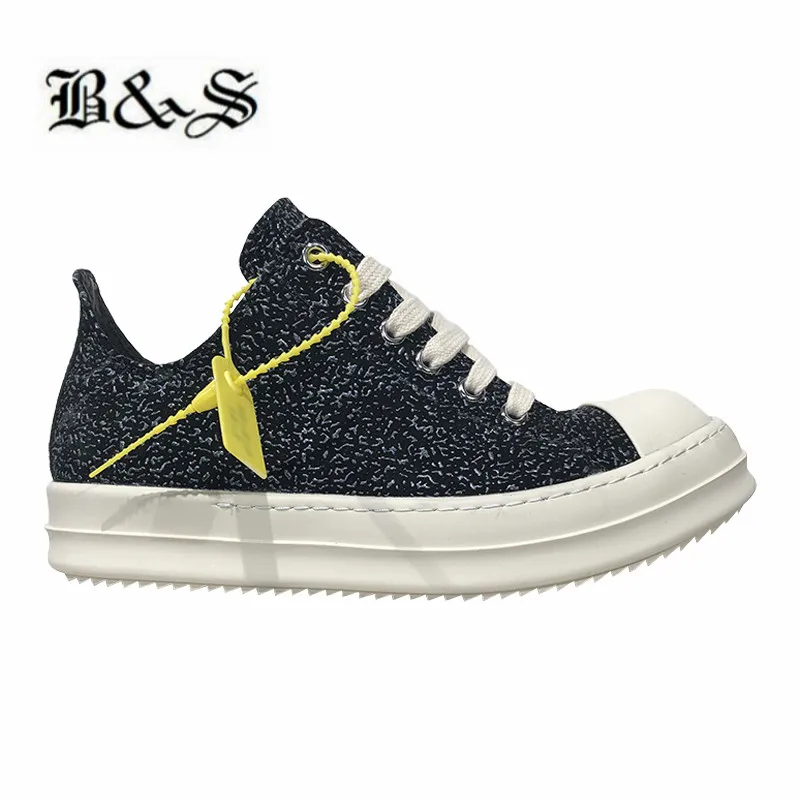 

Black& Street Genuine leather frosted Epoxy leather Shoes 21ss new thick-soled dark street couple sneakers Trend casual Shoes