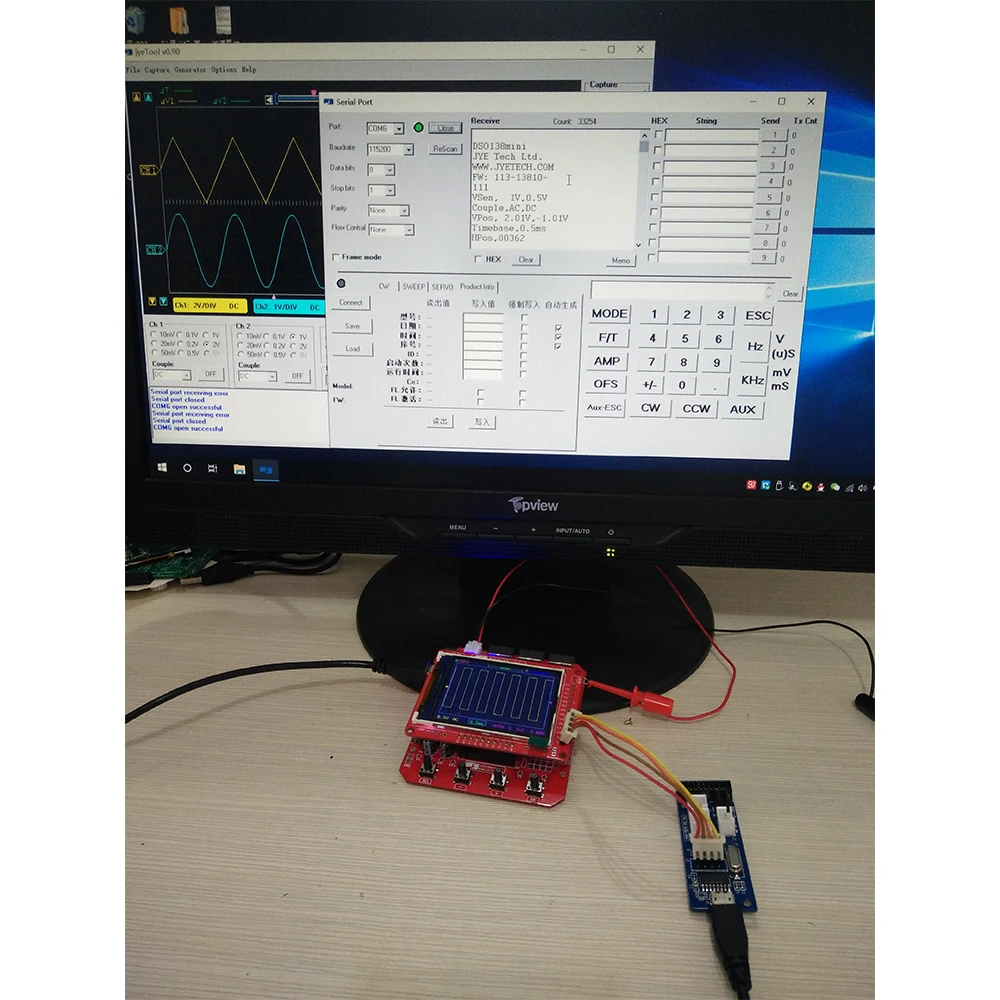 Mini Handheld Digital Oscilloscope DIY ชุดแขน Cortex-M3 12บิต TFT Oscilloscope 10:1 Probe ทดสอบคลิป Dropship ขายส่ง